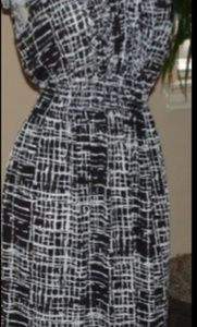 Lilly Lou Black & White Dress Size Large Polyester